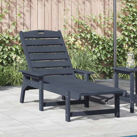 Transat avec coussin Bleu marine 73.5 x 92 x 90 cm HDPE vidaXL (1/5)