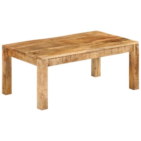Vidaxl – Table basse fixe en bois de manguier massif 100x55x40 cm – Design vintage – Unique avec grains de bois naturels – Assemblage requis