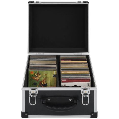 Étui de CD pour 40 CD Aluminium ABS Noir vidaXL