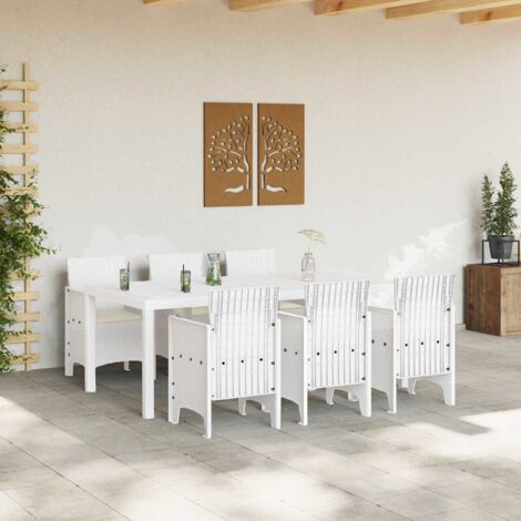 Vidaxl – Ensemble table et chaise de jardin 7 pcs – Polypropylène résistant aux intempéries – Table rectangulaire avec 6 chaises confortables – Design rotin (1/5)