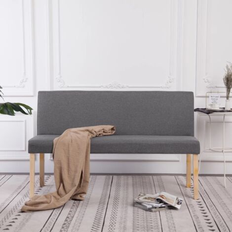 Banc 139,5 cm Gris clair Polyester vidaXL