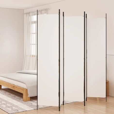 Cloison de séparation 5 panneaux Blanc 250x220 cm Tissu vidaXL