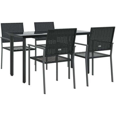 Ensemble à manger de jardin 5 pcs résine tressée acier vidaXL (1/5)