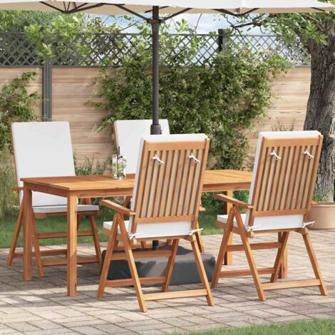 Chaise de jardin 4 pcs Marron 57 x 71.5 x 104cm Teck massif vidaXL