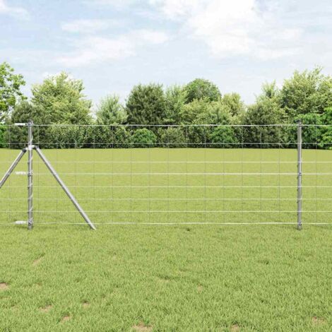 Clôture de prairie Gris 0.8 x 10 m Acier vidaXL (1/5)