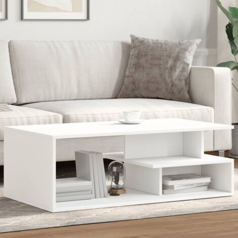 Table basse blanc 102x55x35 cm bois d'ingénierie vidaXL (1/5)