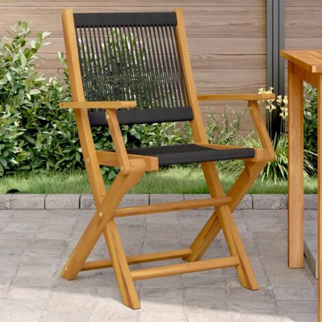 Chaises de jardin lot de 2 noir bois d'acacia et polypropylène vidaXL