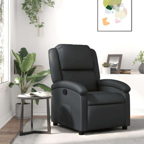 Fauteuil inclinable noir cuir véritable vidaXL