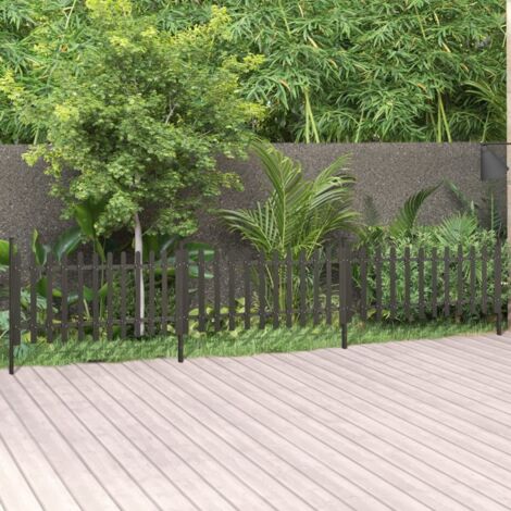 Clôture à piquets avec poteaux 3 pcs WPC 614x80 cm vidaXL