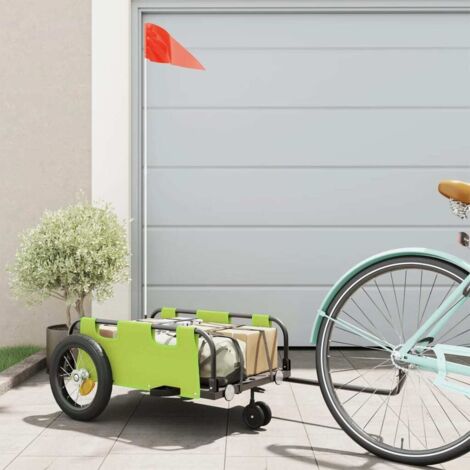 Remorque de vélo vert tissu oxford et fer vidaXL