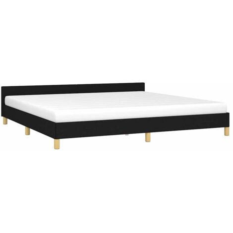 Cadre de lit sans matelas noir 200x200 cm tissu vidaXL (1/5)