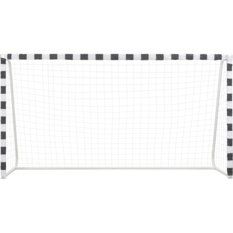 But de football 300x160x90 cm Métal Noir et blanc vidaXL