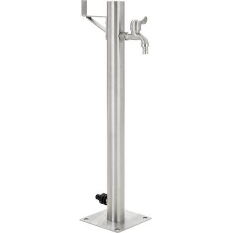 Vidaxl – Colonne à eau de jardin ronde en acier inoxydable 65 cm – Robinet en acier inoxydable 304 – Connexion inférieure 1/2' – Facile à assembler