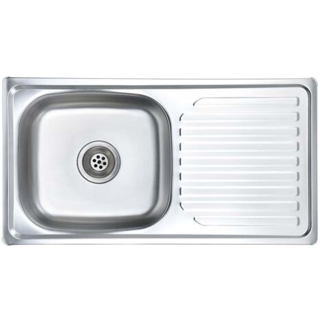 Vidaxl – Évier de cuisine 2 bacs en acier inoxydable finition brossée – Avec crépine et piège – Tampon insonorisant inclus – Dimensions 75 x 40 x 18 cm