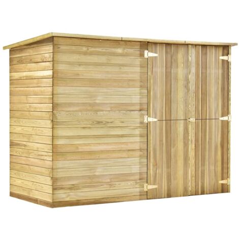 Vidaxl – Abri à vélos en pin imprégné 232x110x170 cm – Toit en feutre asphalté – Accès facile avec double porte – Résistant aux intempéries