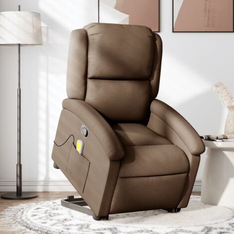 Fauteuil de massage inclinable Marron Tissu vidaXL