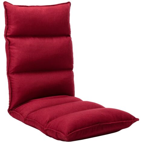 Chaise pliable de sol Rouge bordeaux Tissu vidaXL (1/5)