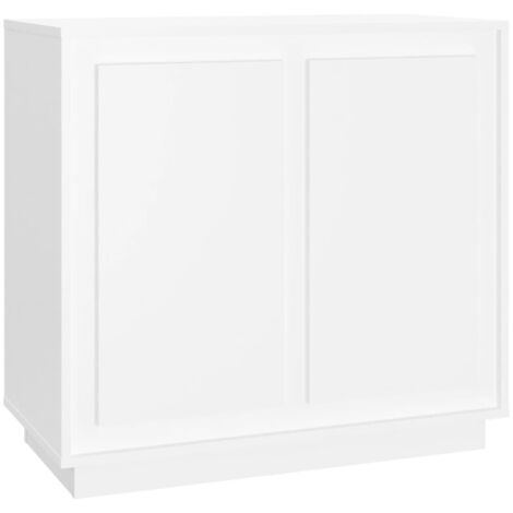 Vidaxl – Buffet blanc 80x34x75 cm – Bois d'ingénierie résistant à l'humidité – 4 compartiments de rangement – Design intemporel (1/5)