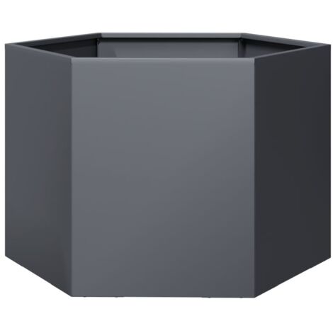 Vidaxl – Jardinière hexagonale en acier anthracite 69x60x45 cm – Modèle surélevé sans fond – Pour espaces extérieurs et cultures variées