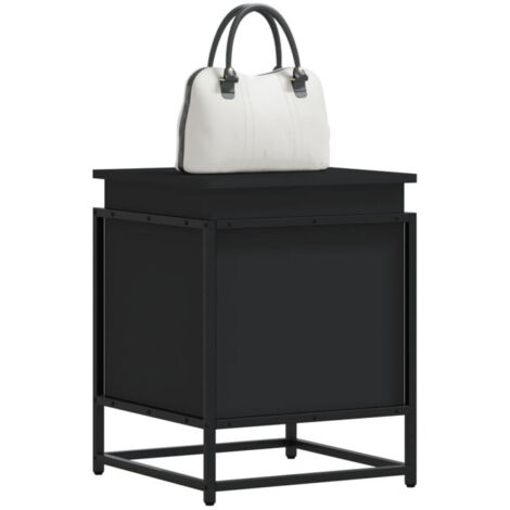 Boîte de rangement avec couvercle noir bois d'ingénierie vidaXL