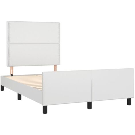 Cadre de lit sans matelas blanc 120x190 cm similicuir vidaXL (1/5)