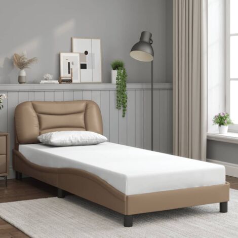 Cadre de lit sans matelas Hvar cappuccino 90x190 cm similicuir vidaXL (1/5)