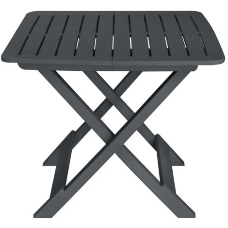 Vidaxl – Ensemble table et chaises de jardin pliables – 2 places – Plastique anthracite résistant aux intempéries – Facile à nettoyer (1/6)