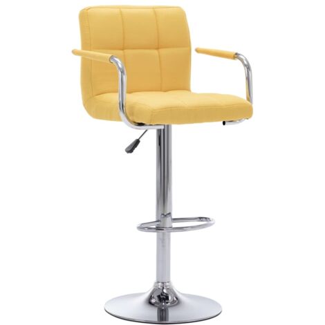 Chaise de bar Jaune Tissu vidaXL (1/9)