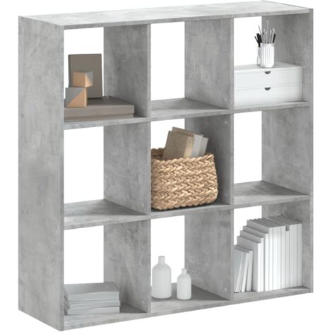 Bibliothèque gris béton 102x32x102 cm bois d'ingénierie vidaXL