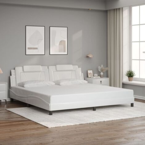 Cadre de lit sans matelas blanc 200x200 cm similicuir vidaXL (1/5)