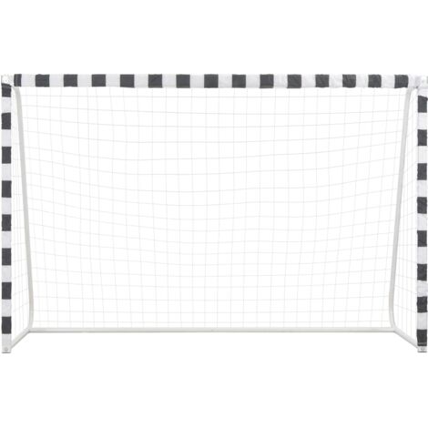 Vidaxl – But de football 300x200x90 cm – Métal noir et blanc – Résistant aux intempéries – Avec crochets de fixation inclus - vidaXL217176