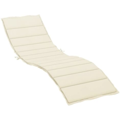 Vidaxl – Coussin bain de soleil crème 200x60x3 cm – Tissu Oxford imperméable – Rembourrage en fibre de mousse – Conception anti-glissement (1/10)
