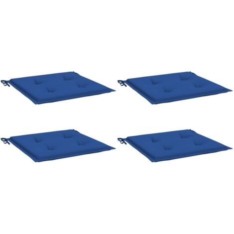 Coussins de chaise de jardin lot de 4 bleu royal 50x50x3 cm vidaXL