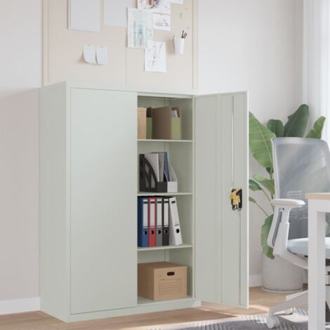 Vidaxl – Armoire de bureau en métal 90x40x140 cm – 3 étagères réglables – Facile à nettoyer – Design classique pour espace de travail (1/10)