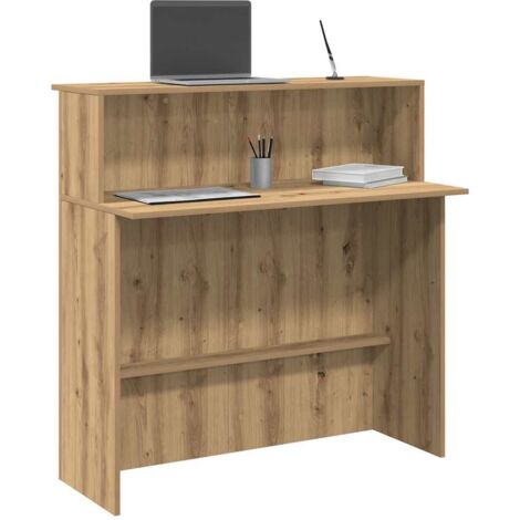 Vidaxl – Bureau réception chêne artisanal 100x50x103,5cm – Bois d'ingénierie – Comptoir intégré pour bureaux et halls d'hôtel – Capacité 60 kg