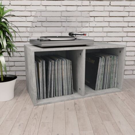 Vidaxl – Boîte de rangement vinyles en bois d'ingénierie – Dimensions 71x34x36 cm – Deux compartiments pour disques et accessoires – Utilisation verticale possible