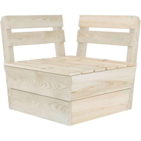 Vidaxl – Canapé d'angle sectionnel en bois d'épicéa imprégné – Modulaire pour extérieur – Dimensions 60x60x65cm – Flexible et durable (1/5)