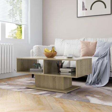 vidaXL Table basse chêne sonoma 103,5x50x44,5 cm bois d'ingénierie (1/5)