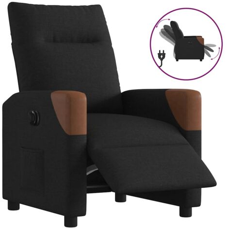 vidaXL Fauteuil inclinable électrique Noir Tissu