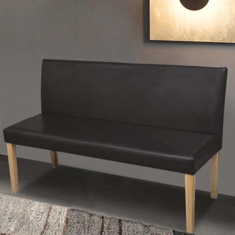 Banc 139,5 cm Marron foncé Similicuir vidaXL