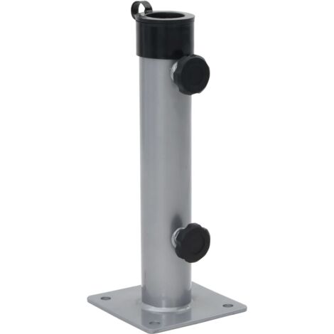 Vidaxl – Pied de parasol en acier argenté avec revêtement en poudre – Compatible mâts Ø38/48 mm – Dimensions 12,5 x 12,5 x 30,5 cm