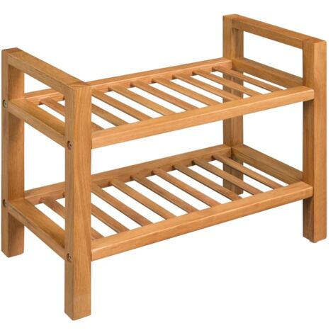 Étagère à chaussures avec 2 étagères 50x27x40 cm Chêne massif vidaXL