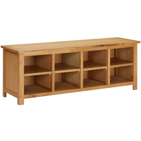 Vidaxl – Étagère à chaussures 114x37x45 cm en bois de chêne massif – 8 compartiments – Banc de rangement durable et facile à nettoyer (1/5)