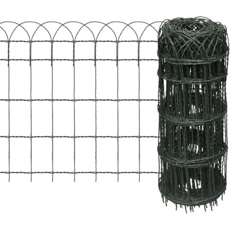 Vidaxl – Bordure de pelouse en fer enduit de poudre 25x0,65 m – Résistante aux intempéries – Fixation facile avec pointes – Pour délimitation jardin