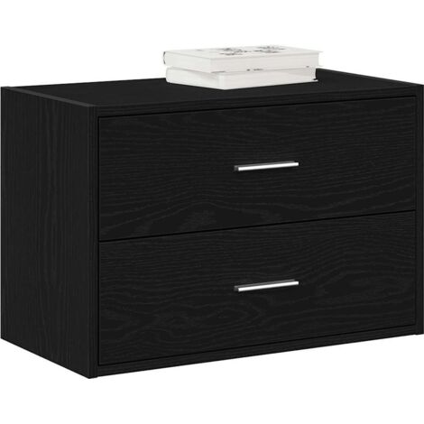 Armoire avec 2 tiroirs chêne noir 60x31x40 cm bois d'ingénierie vidaXL