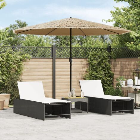 vidaXL Garden Parasol with Steel Pole Brown 324x324x247 cm (1/4)