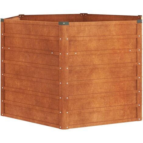 Vidaxl – Lit surélevé hexagonal en acier corten – Dimensions 129x129x77 cm – Anti-corrosif et durable – Pour plantes et légumes (1/5)