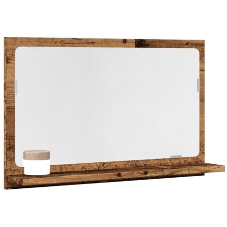 Vidaxl – Armoire à miroir de salle de bain en bois d'ingénierie – Dimensions 60x11x37 cm – Avec étagère fixe – Résistante à l'humidité
