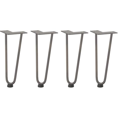 Pieds de table en forme d'épingle à cheveux 30 cm acier massif vidaXL (1/5)