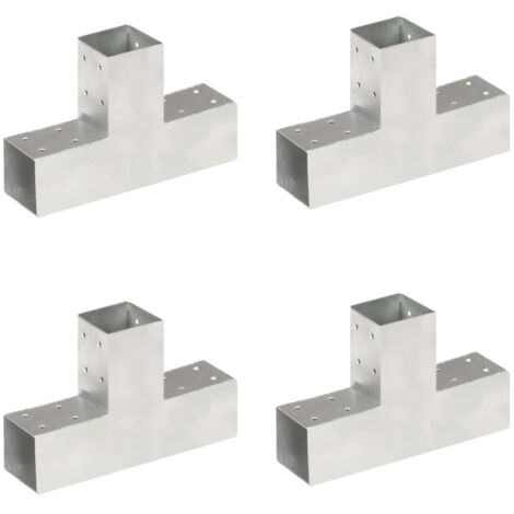 Connecteurs de poteau 4 pcs Forme en T Métal galvanisé 71x71 mm vidaXL